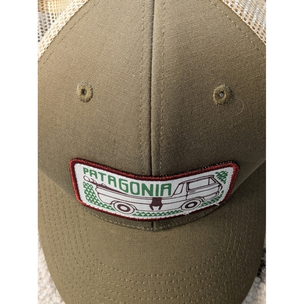 Patagonia Pickup Trucker Hat Tan Mesh Patch Outdoor Adventure Cap All Size - Picture 2 of 4